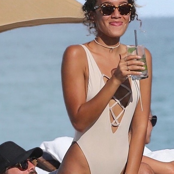 Myra Swim Other - Myra Swim Hendrix Nude Cream Lace Up One Piece Bathing Suit‎